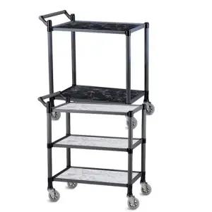 무소음 논슬립 3단 식당 서빙 카트 신대 빈티지 도르레