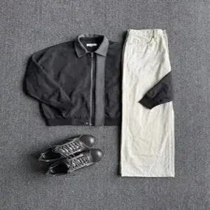 남친 블랙 가을 바람막이 점퍼 하운드투스 체크 항공 코트 긴팔 상의 원픽3