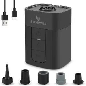 인플레이터용 ETENWOLF 에어 펌프 캠핑 라이트가 장착된 10400mAh 휴대용 전기 퀵 및 디플레이터 4배 풀