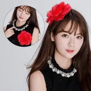 [골드스마일]TBZ 축제체육대회 장미레이스 헤어머리핀 머리액세서리