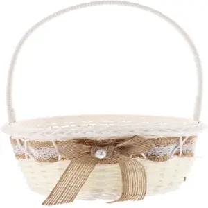 PLAFOPE 러스틱 짜기 꽃걸이 바구니 손잡이 8.26X7.08X7.08인치 경량 꽃잎 결혼식 및 테이블