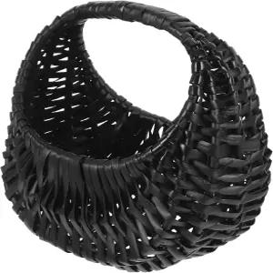 결혼식 플라워 걸 바구니 손잡이가 달린 위커 손으로 짠 버드나무 꽃꽂이 및 홈 데코용 작은 라탄 피크닉