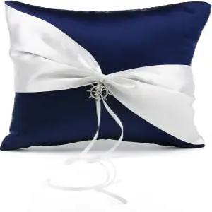 케이트멜론 웨딩 액세서리 해리 앵커 참 링 베어러 베개 7.8인치 x - 네이비 블루