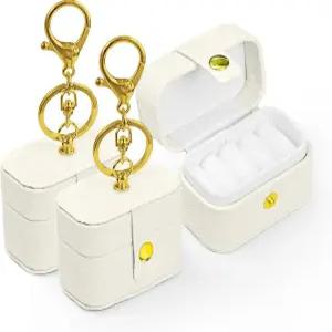 반려견 목걸이용 2팩 링 베어러 베개 박스 반려동물용 PU 가죽 웨딩 미니 홀더 파우치 프로포즈 약혼