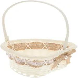 힐티 하트 모양 웨딩 바구니 7.48X7.48X5.90인치 경량 휴대용 꽃바구니 꽃잎 보관 소박한 예식 용품