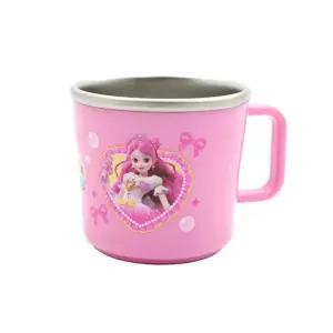 프린세스 캐치티니핑 하츄핑 논슬립 스텐컵 220ml 1개 스텐304 아동 어린이 손잡이 물컵 캐릭터 유치원 어린이집 준비물