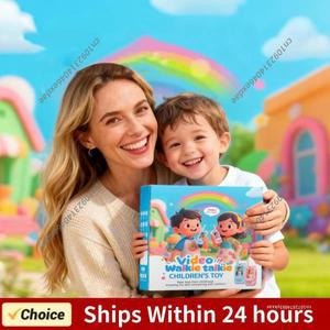 어린이용 비디오 무전기 2개 충전식 인터콤 귀여운 화면 디스플레이 원클릭 장난감 선물