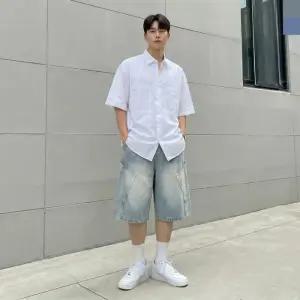 [179st]ACC 2007M 남자 카고 버뮤다 밴딩 데님 반바지