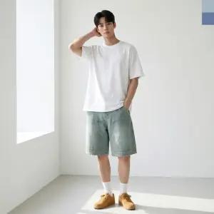 [179st]ACC 2008M 남자 워싱 패치 버뮤다 밴딩 데님 반바지