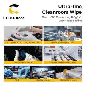 클라우드레이 100개/봉지 초미세 부직포 산업용 클린룸 와이퍼 CO2 렌즈 섬유 절단 헤드 청소 도구용