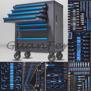 잠금 가능 7단 서랍 자동차 수리 공구 캐비닛 레드 310피스 세트 철제 및 차고 보관 OEM 지원