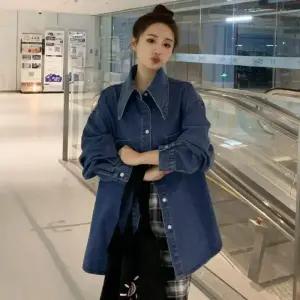 블랙팬서 여친 데님 가을 봄 상의 코트 소프트 단색 OPH3