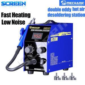 MECHANIC 957DW 납땜 스테이션 열풍 리워크 (휴대폰 수리용 5/8/10mm 에어건 노즐 포함) PCB 도구