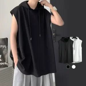 민소매 후드 남성 여름 캐주얼 루즈핏 나시 KK926 Aqz9+6PDt