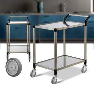 무빙 대 다용도 회색바퀴 웨곤 스텐레스 서빙카트 2단 이동식트레이