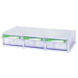투명 플라스틱서랍장 3칸 부품박스 플라스틱통 공구박스