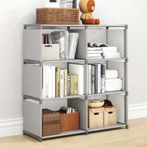 간이 조립 수납장 책장 거실 다용도 정리대 가정 6칸 간이수납장 조립식 6단수납장 옷장