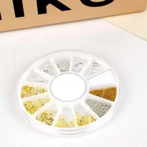 골드실버혼합 네일아트재료 데코파츠 레진아트파츠