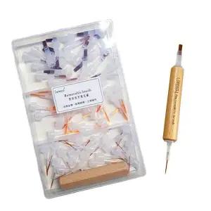 [골드스마일]네일아트 듀얼 폴리쉬전용 브러쉬 내장솔대 60개 세트