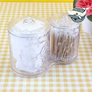 투명 화장솜 면봉 정리함 수납 케이스 아기용품