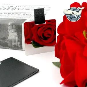 [셀러에이드]여성용 휴대용 가죽 미러 휴대용 메이크업 거울