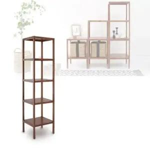 수납선반 원목수납선반 거실장식선반 나무장식장 엔틱 5단선반