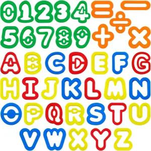 반죽 알파벳 커터 숫자 수학 기호 글자와 배우기 위한 훌륭한 도구 세트