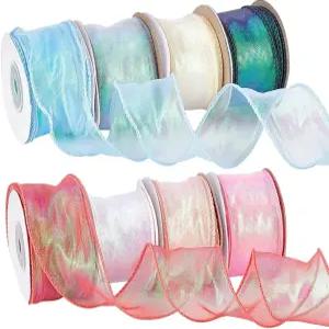 PH 팬더홀 8가지 색상의 그로스그레인 리본 와이드 벤디드 오간자 꽃다발 포장 발렌타인데이 선물 웨딩