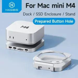 모니터허브 Hagibis USB C 허브 M2 SSD 인 맥 미니 M4M4 프로 스탠드 도킹스테이션 케이스 USB32 Gen2 SD40
