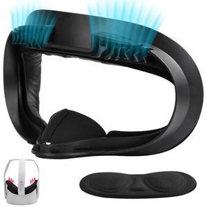 오큘러스 메타 퀘스트 2용 VR 페이셜 인터페이스 및 폼 교체 세트 | 탈착식 프레임 페이스 커버 누수 방지 코 패드 렌즈