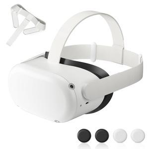 OLCLSS 메타 퀘스트 2용 오리지널 교체용 헤드 스트랩, 오큘러스 2쌍 엄지 그립 캡, 스트랩