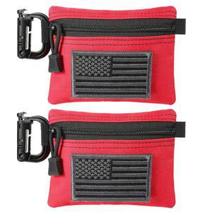 FRTKK 2팩 전술 컴팩트 EDC 파우치 군용 몰 유틸리티 액세서리 정리 동전 지갑 열쇠고리 포켓 신용카드 홀더 허리