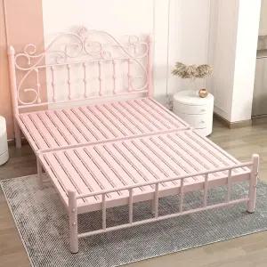 유럽풍 테일 핑크 안방 침실 매트리스 플랫 프레임 크라운 침대 공주님