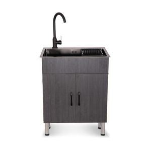 서랍 싱크대 하부장 간이 계수대 세면대 더블 식당 카페 75x40cm스테인리스