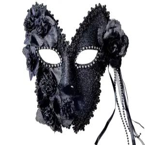 여성용 DIOLUF 마스크 반짝이는 라인스톤 베네치아 파티 프롬 볼 메탈 흰색 7.2인치*6.5인치