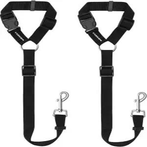 도그 안전벨트 CGBOOM 2팩 이중 사용 카 하네스 차량용 나일론 애완 고양이 개 안전 리드 대형 중형