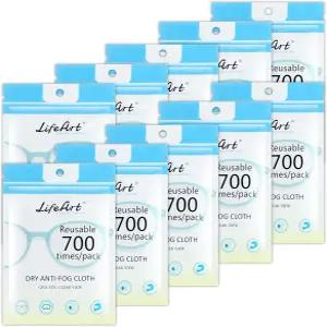 라이프아트 안경용 김서림 방지 천 스크린용 극세사 청소 고글 및 스키 마스크 나노 기술 700회 재사용