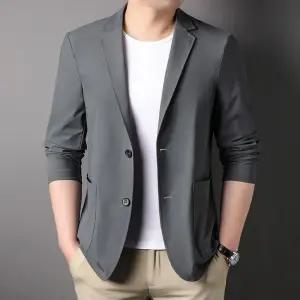 남자 가을 칼라 얇은 솔리드 정장 봄여름 재킷 정장재킷 배기 긴팔 코트 admr2
