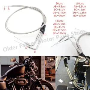 오토바이 스틸 와이어 스로틀 케이블 라인 할리 스포스터 XL883 다이나 소프테일 일렉트라 글라이드 90cm