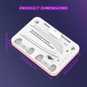 PS5 콘솔 디스크 디지털 에디션용 호환 RGB 라이트 팬이  슬림 냉각 스탠드 컨트롤러 듀얼 충전 도크