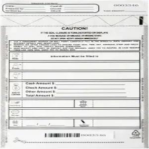 은행 예금 가방 9 x12 투명 플라스틱 변조 방지 코인 캐시백 셀프 씰링 테이프 찢어짐 영수증 100 팩