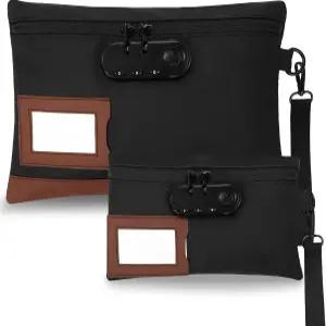 은행 예금 신용카드 공증 용품을 위한 잠금 장치와 지퍼가 달린 11.8 x 7.9 인치 및 9 5.1 현금 파우치