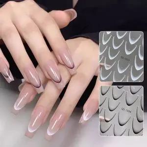 네일아트 프렌치 유니크 그라데이션 라인스티커 3종