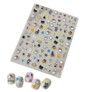 네일아트 귀여운 드로잉 동물 케릭터 데코 네일스티커