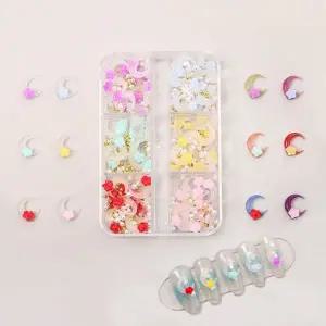 [셀러에이드]네일아트 반전매력 카멜레온 야광 꽃과달 파츠 세트