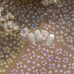 네일아트 오로라빛 봄꽃꾸미기 벚꽃 엠보 스티커 5종