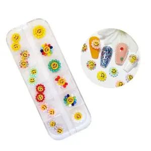 [셀러에이드]네일아트 해바라기 엔 플라워 스마일 파츠 12종 모음