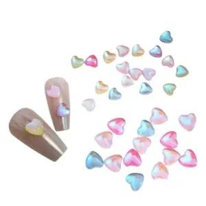네일아트 얼음 유리 네일 파스텔 통통하트 스톤 50p