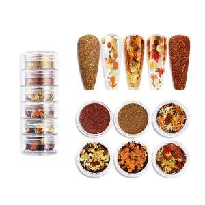 네일아트 가을 단풍 정취 네일 스팽글 글리터 6종세트