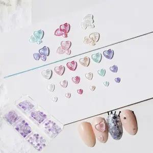 네일아트 오로라펄 통통하트 언포일 스톤 90개 세트